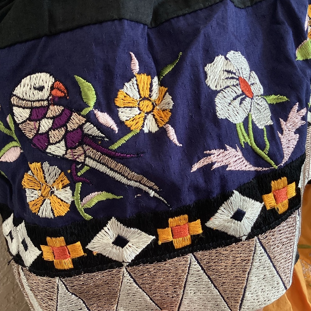 🐘Anthropologie Embroidered Midi Dress One-Shoulder Tiered Dress New 8 Black - Picture 7 of 15